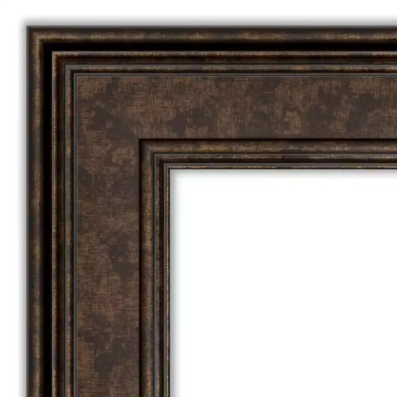 Specchio da parete rettangolare incorniciato Ridge bronzo 34" x 28", non smussato, stile moderno