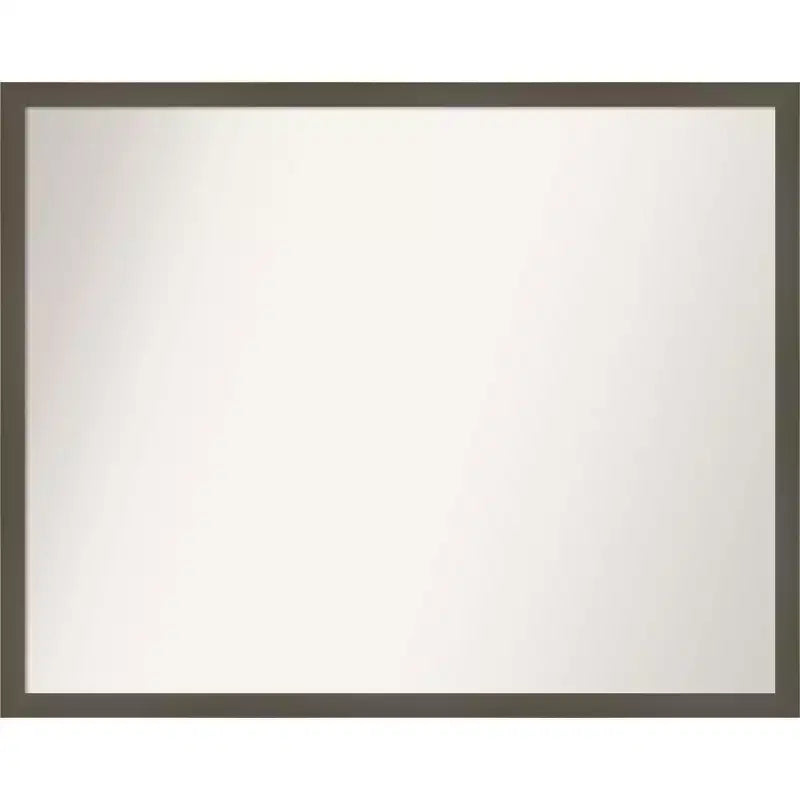 30" x 24" Non-Beveled Svelte Clay Gray Wood Bathroom Wall Mirror - Amanti Art