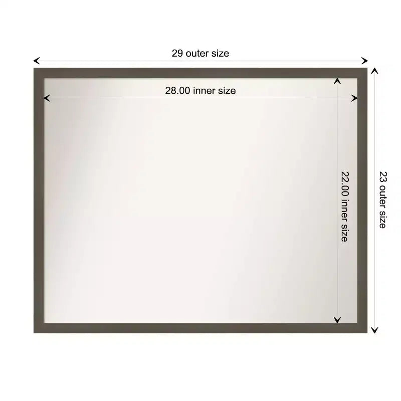 Specchio da parete per bagno con cornice in vero legno Svelte Clay Gray, 76x61 cm, senza smussature