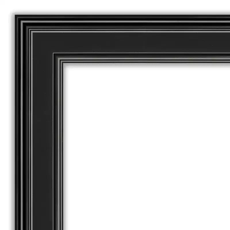 Specchio da porta intera Ridge nero con cornice, 50,8 cm x 137,16 cm, senza smussatura, da appendere alla porta o da montare a parete
