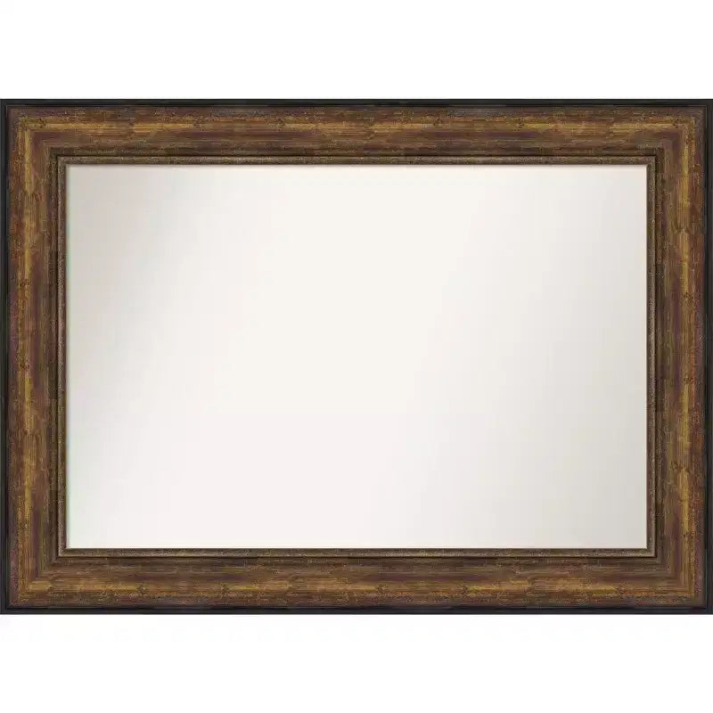 44" x 32" Non-Beveled Ballroom Bronze Wall Mirror - Amanti Art: Polystyrene Frame, Modern Decor