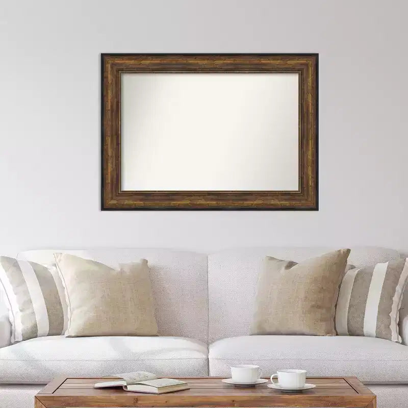 Specchio da parete rettangolare con cornice in bronzo Ballroom, 44" x 32", non bisellato, include hardware di montaggio