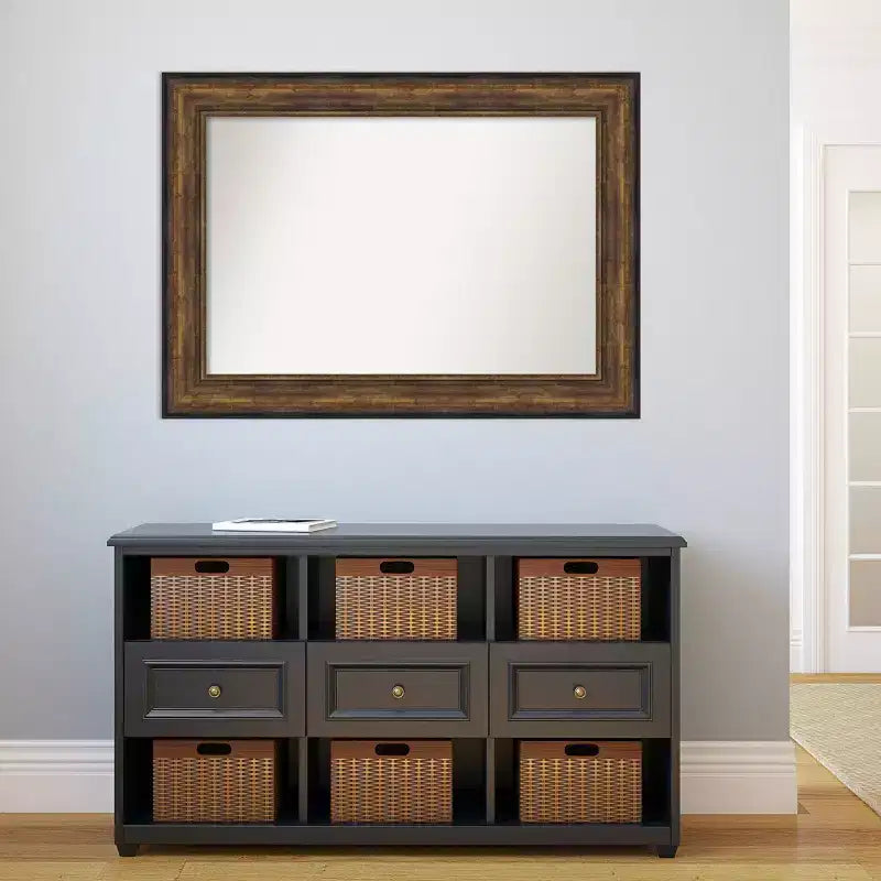 Specchio da parete rettangolare con cornice in bronzo Ballroom, 44" x 32", non bisellato, include hardware di montaggio