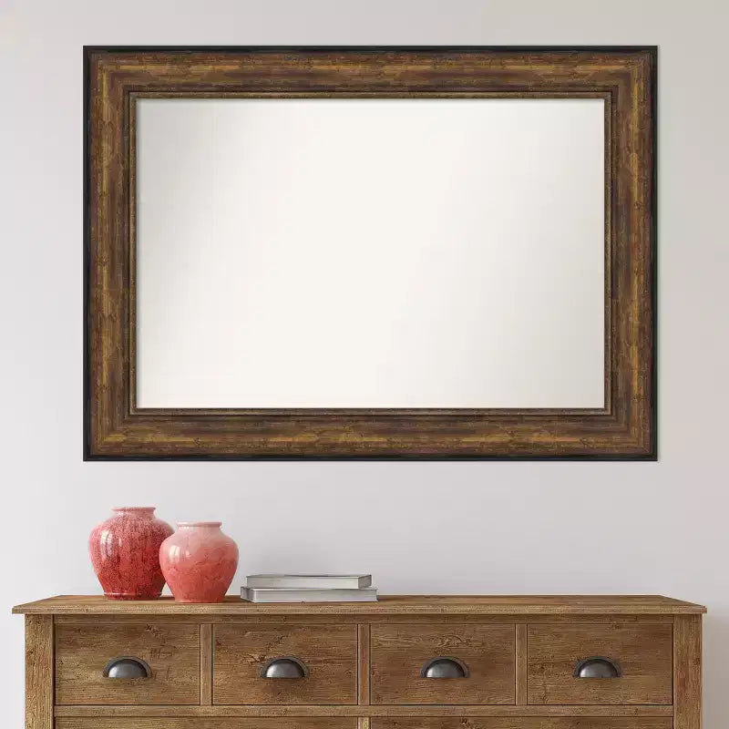 Specchio da parete rettangolare con cornice in bronzo Ballroom, 44" x 32", non bisellato, include hardware di montaggio