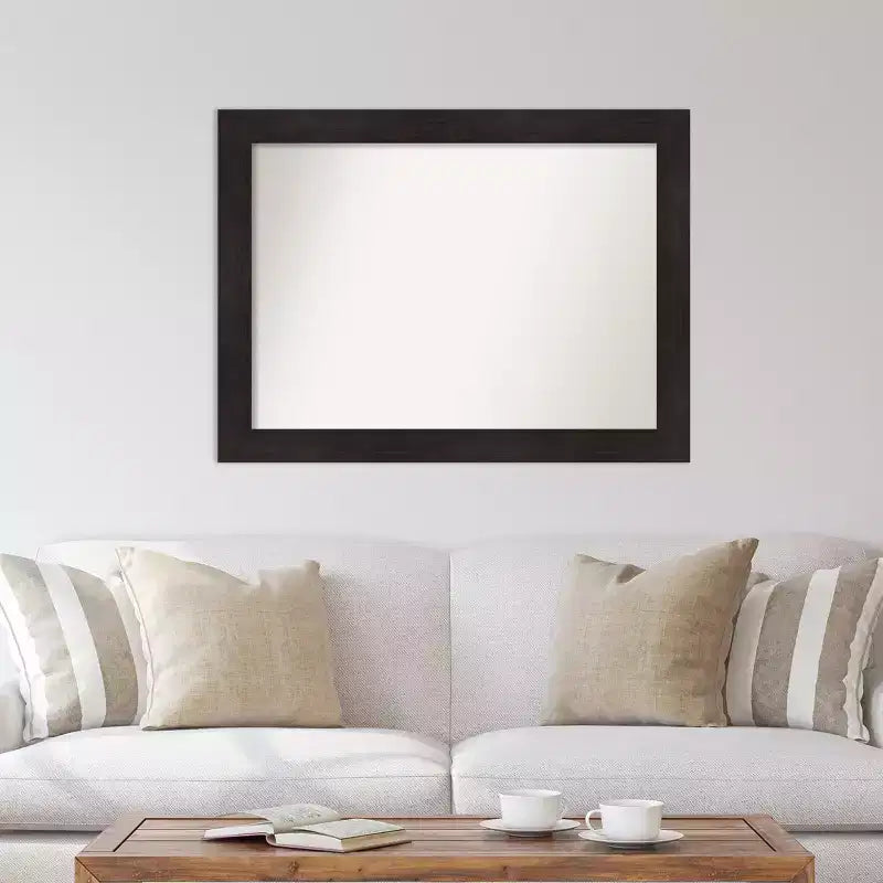 Specchio da parete rettangolare incorniciato color espresso, 44" x 33", non smussato, hardware di montaggio incluso