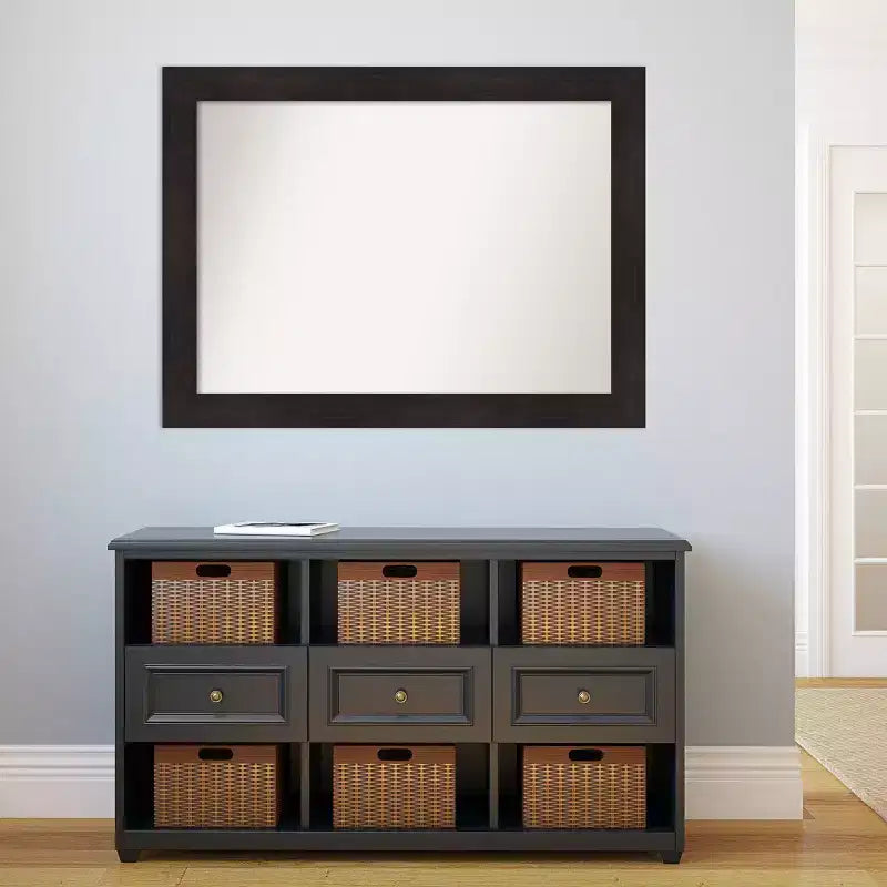 Specchio da parete rettangolare incorniciato color espresso, 44" x 33", non smussato, hardware di montaggio incluso