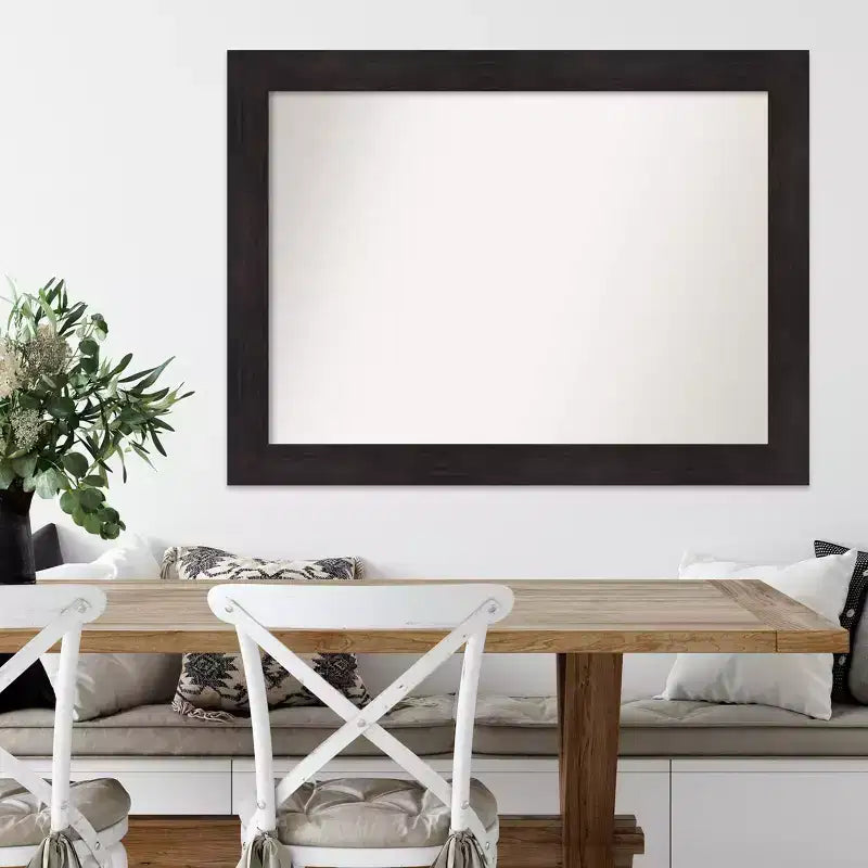 Specchio da parete rettangolare incorniciato color espresso, 44" x 33", non smussato, hardware di montaggio incluso