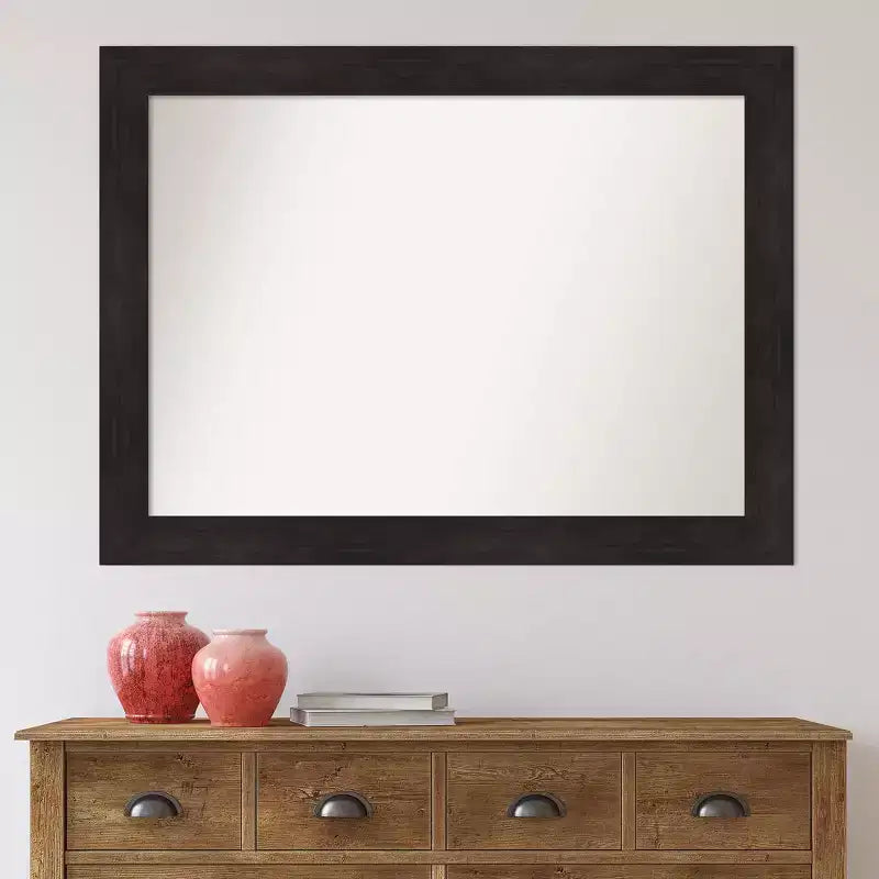 Specchio da parete rettangolare incorniciato color espresso, 44" x 33", non smussato, hardware di montaggio incluso