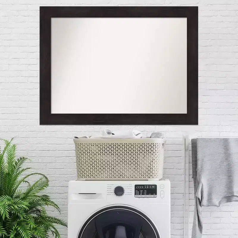 Specchio da parete rettangolare incorniciato color espresso, 44" x 33", non smussato, hardware di montaggio incluso