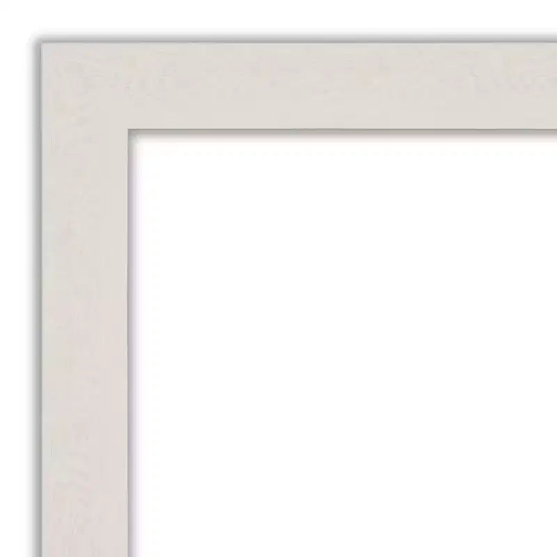 Specchio da parete per bagno con cornice stretta bianca rustica in assi, 40" x 28", senza smusso, hardware di montaggio incluso