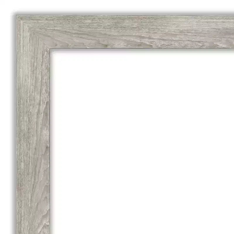 Specchio da bagno con cornice stretta, grigio tortora lavato, 22" x 28", senza smussatura, da parete