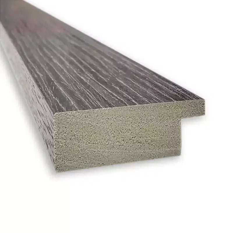 Specchio da parete per bagno con cornice stretta "Pinstripe Plank Gray", 32" x 26", non smussato, montaggio a parete
