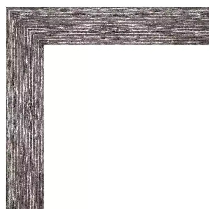 Specchio da parete per bagno con cornice stretta "Pinstripe Plank Gray", 32" x 26", non smussato, montaggio a parete