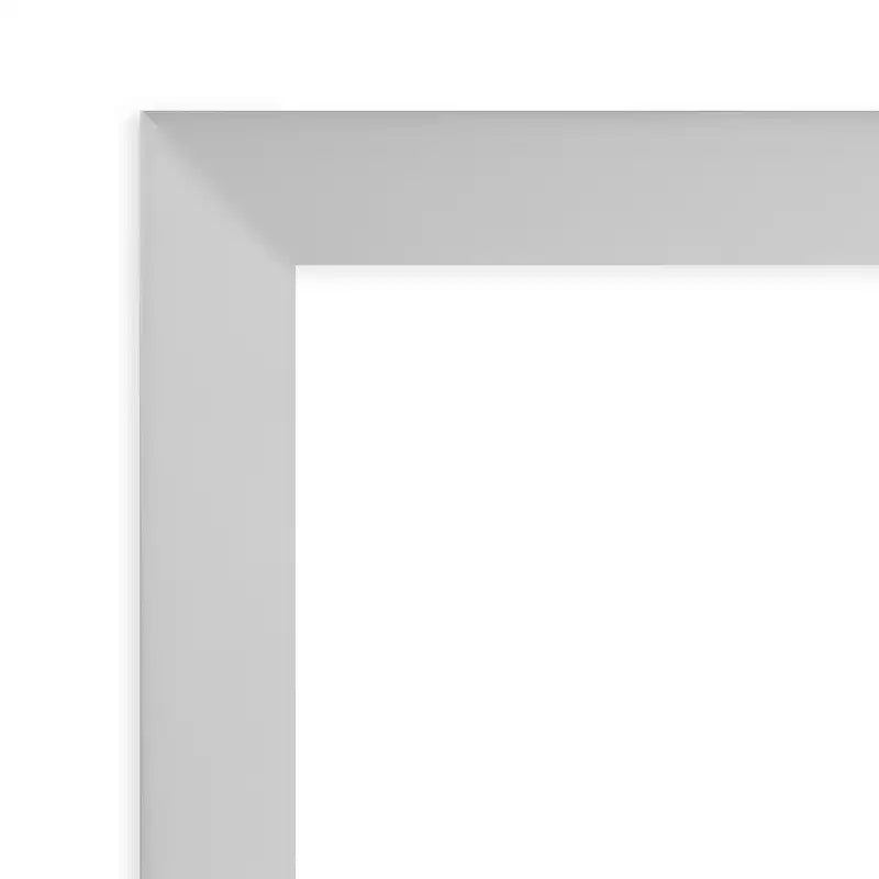 Specchio da parete per bagno con cornice in vero legno, colore argento a bassa lucentezza, 99 x 68,5 cm, non bisellato, hardware incluso