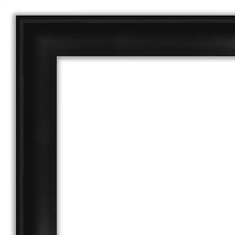 Specchio da parete rettangolare incorniciato stretto nero grande 32" x 26", senza smussature, montabile a parete