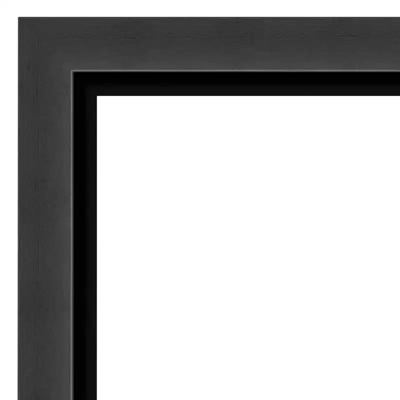 Specchio da parete rettangolare per bagno 41" x 29" incorniciato in nero smoking, senza bordo smussato, da parete