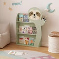 Libreria a forma di bradipo per bambini, espositore per libri per bambini con 3 ripiani, design a forma di animale carino, libreria in legno per la cameretta dei giochi