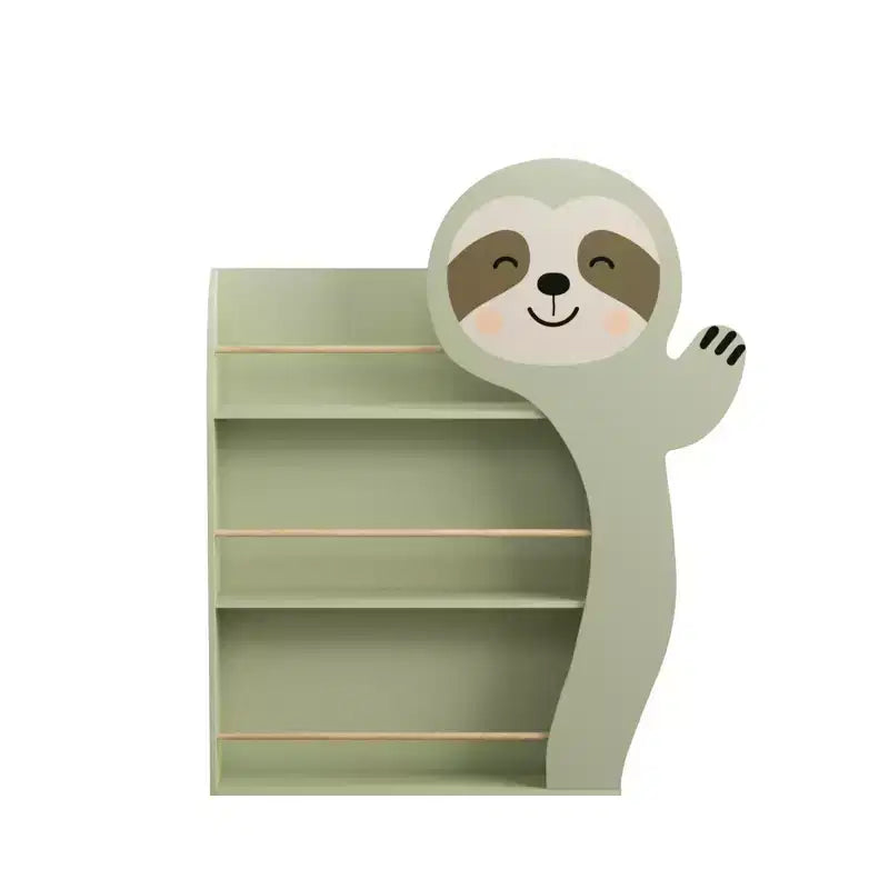 Libreria a forma di bradipo per bambini, espositore per libri per bambini con 3 ripiani, design a forma di animale carino, libreria in legno per la cameretta dei giochi