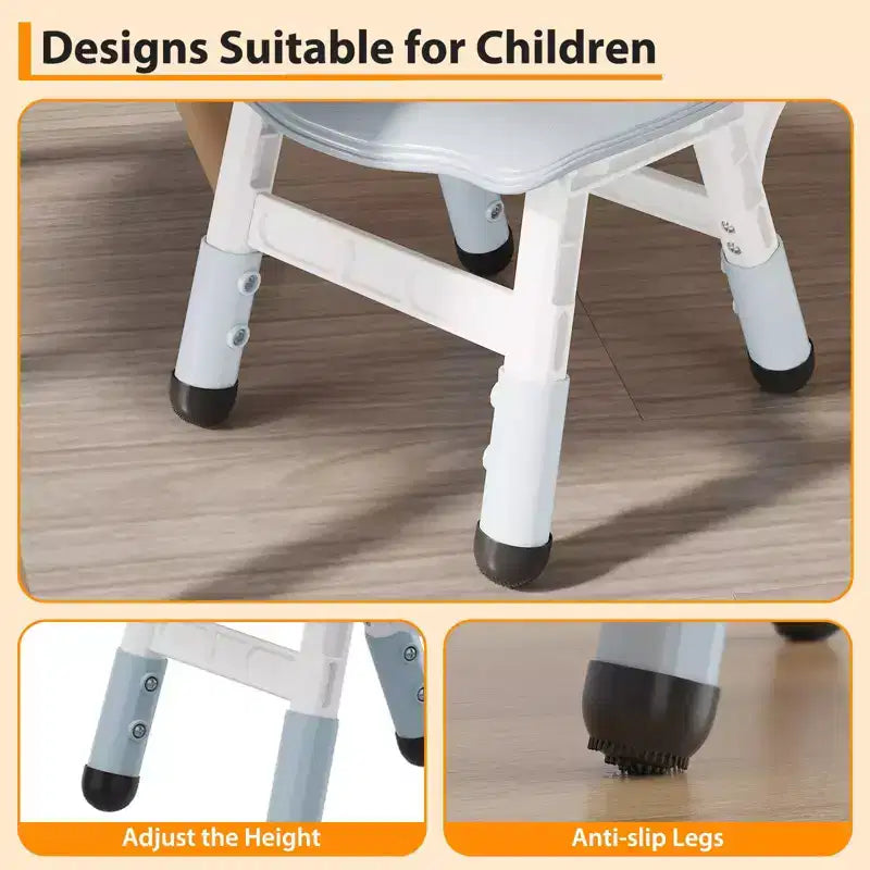 Sedia per bambini (confezione da 2), sedia per bambini in plastica regolabile in altezza a 3 livelli (età 2-6 anni) - Ideale per uso domestico, in classe e all'asilo