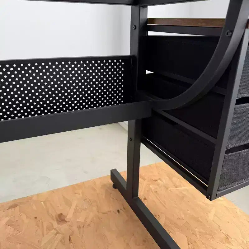 Tavolo da Disegno Regolabile in Altezza con Sgabello e 3 Cassetti per il Disegno, il Lavoro Artigianale e la Scrittura, Nero