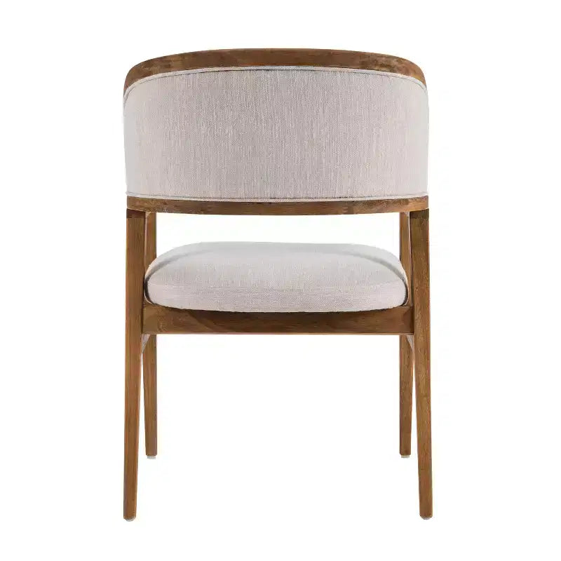 Sedie da pranzo imbottite Mid-Century Modern con braccioli e gambe in legno di gomma, set da 4
