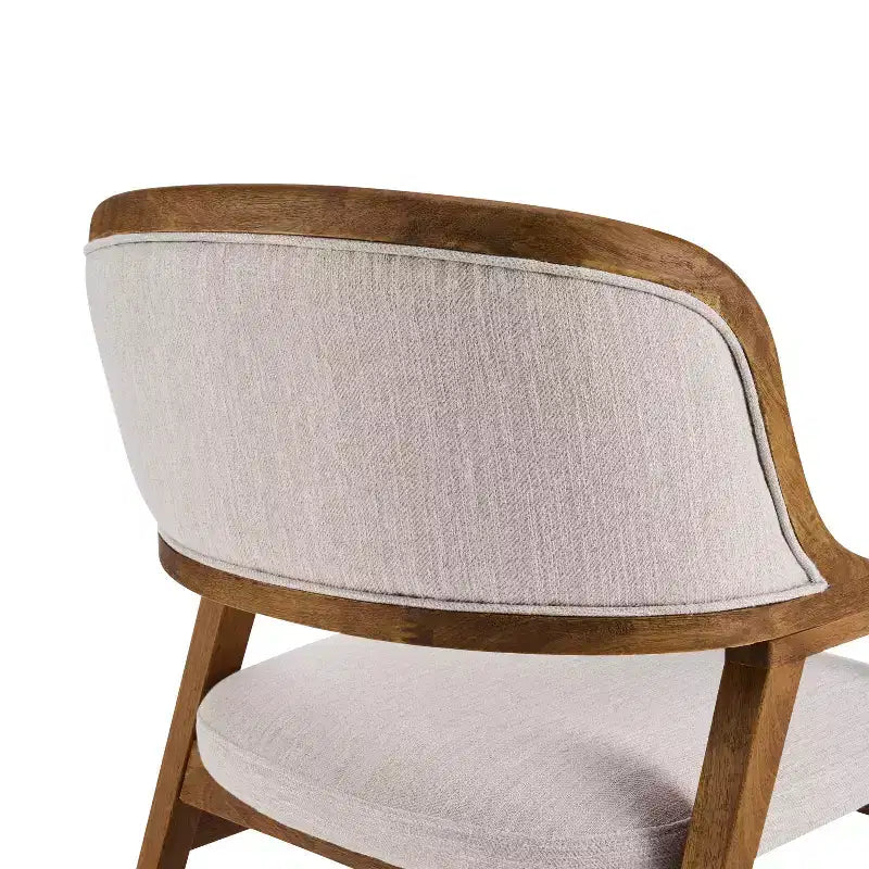 Sedie da pranzo imbottite Mid-Century Modern con braccioli e gambe in legno di gomma, set da 4