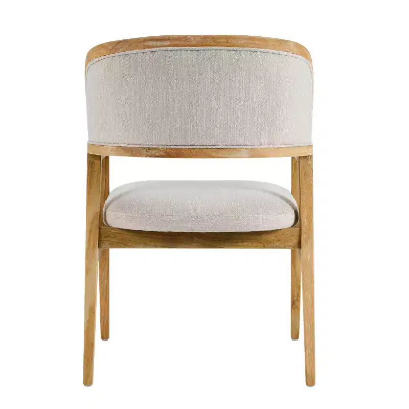 Sedie da pranzo imbottite Mid-Century Modern con braccioli e gambe in legno di gomma, set da 4
