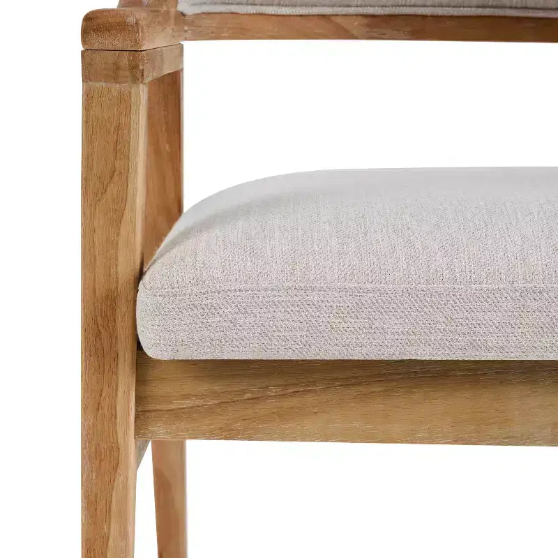Sedie da pranzo imbottite Mid-Century Modern con braccioli e gambe in legno di gomma, set da 4