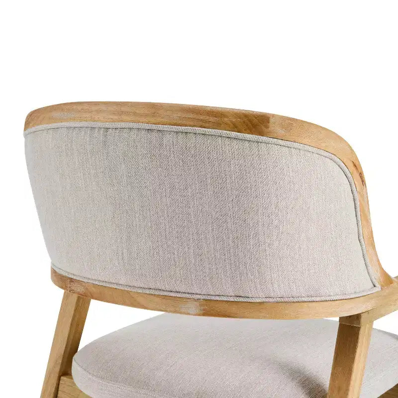 Sedie da pranzo imbottite Mid-Century Modern con braccioli e gambe in legno di gomma, set da 4