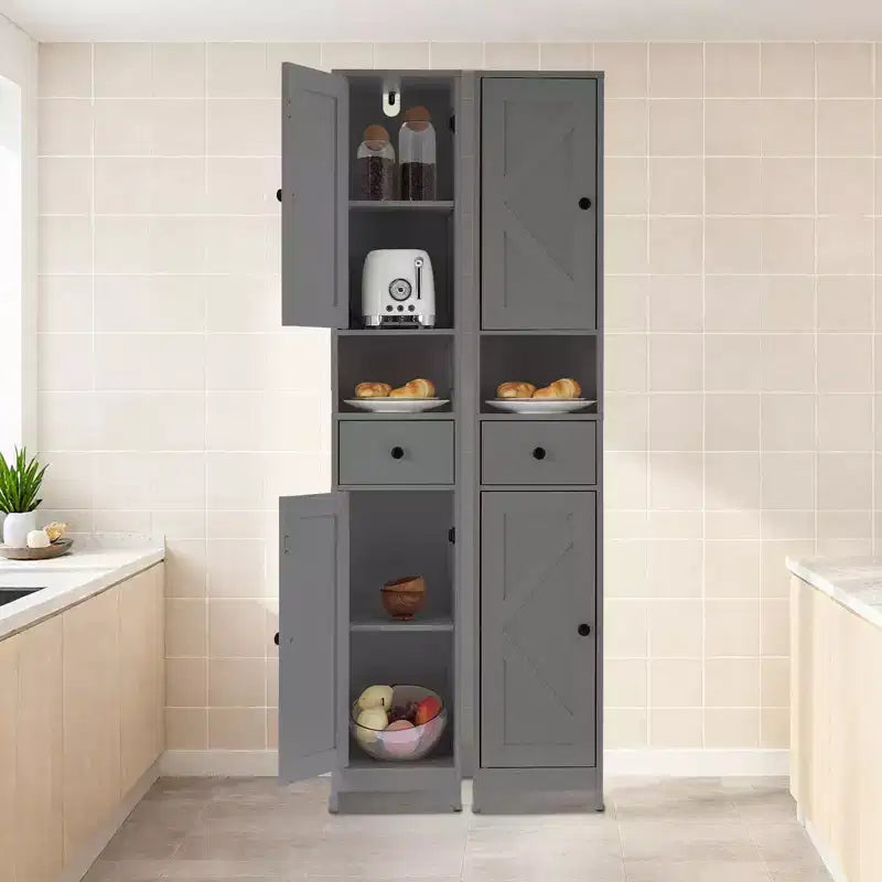 Armadietto da Bagno Alto 66,9", Organizer Stretto Indipendente con Ripiani Regolabili, Design Resistente all'Acqua, per Spazi Piccoli Cucina Ingresso,