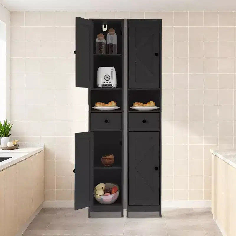 Armadietto da Bagno Alto 66,9", Organizer Stretto Indipendente con Ripiani Regolabili, Design Resistente all'Acqua, per Spazi Piccoli Cucina Ingresso,