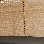 Sgabelli da bar altezza bancone con schienale in rattan, sedile imbottito e struttura in metallo, portata 136 kg (set da 2/3/4)