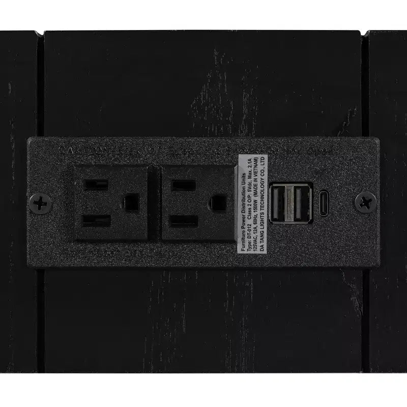 Tavolo Consolle Rustico Minimalista da 47,25" con Cassetto Nascosto e Presa di Corrente Integrata (2 USB + 2 Prese)
