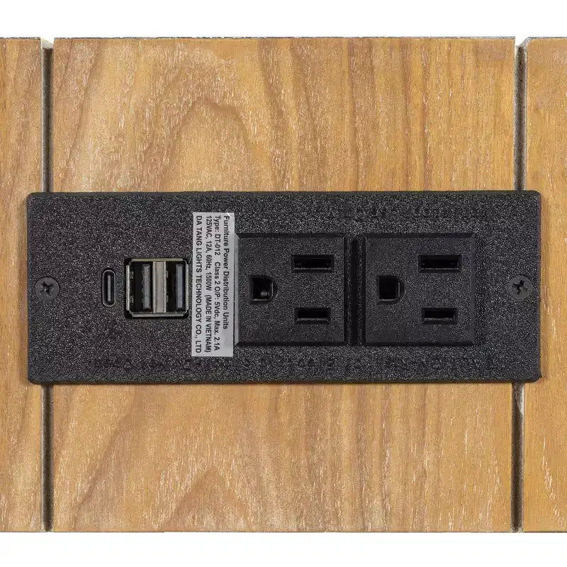Tavolo Consolle Rustico Minimalista da 47,25" con Cassetto Nascosto e Presa di Corrente Integrata (2 USB + 2 Prese)