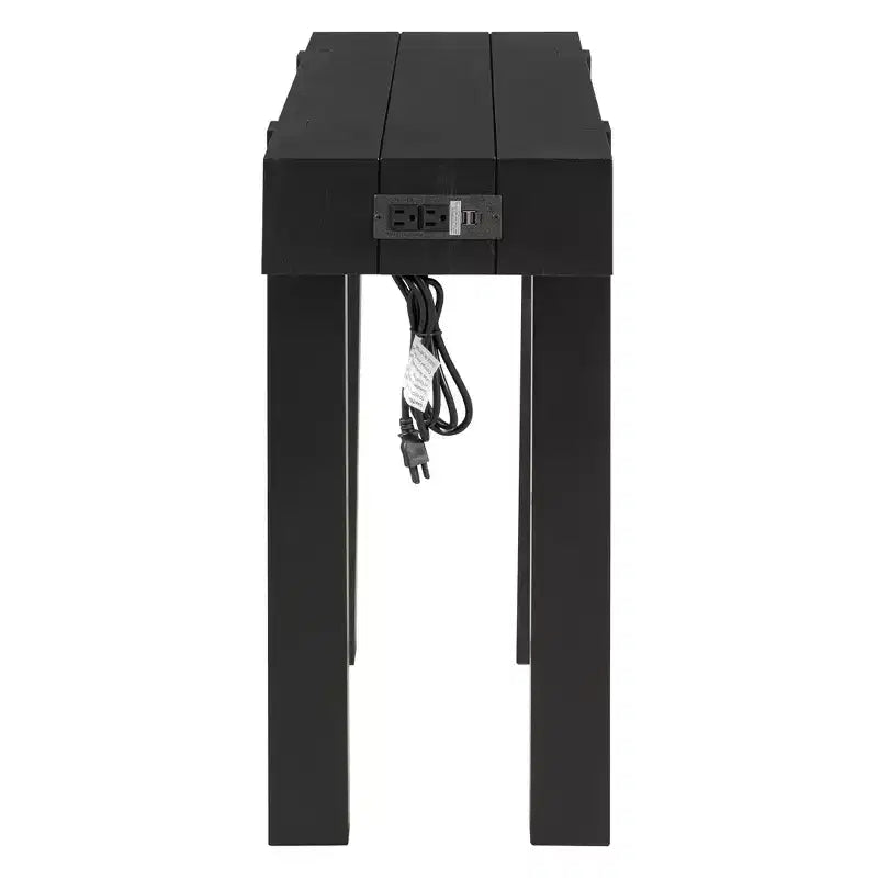 Tavolo Consolle Rustico Minimalista da 47,25" con Cassetto Nascosto e Presa di Corrente Integrata (2 USB + 2 Prese)