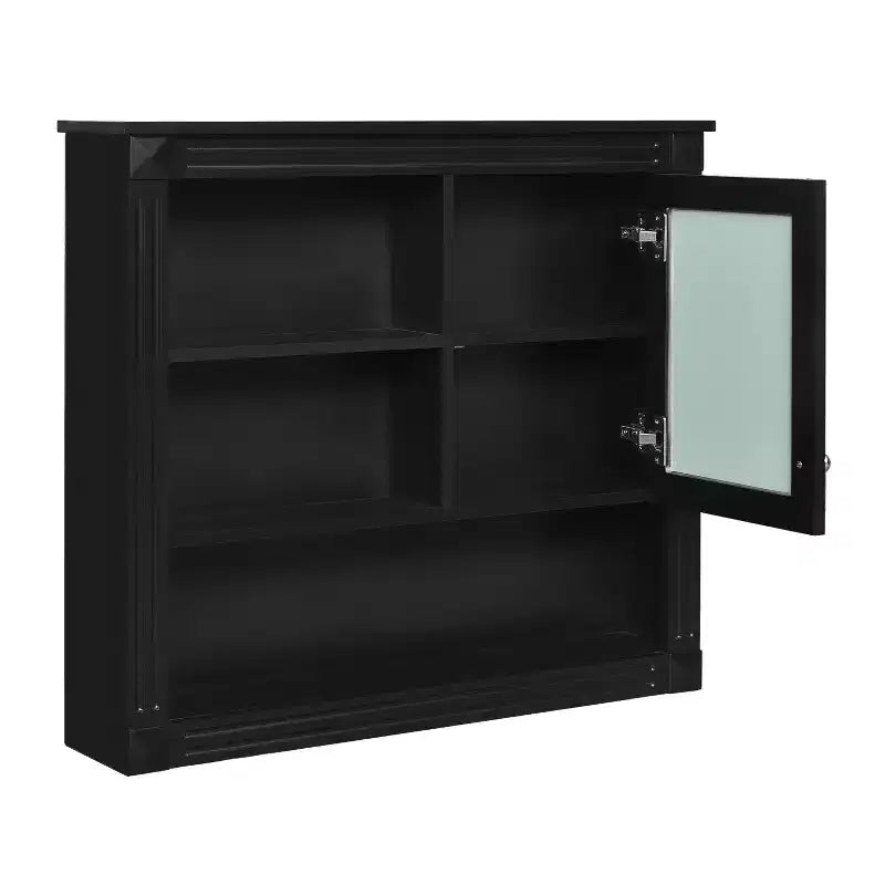 Mobiletto da Bagno a Parete da 81 cm con Specchio e 4 Ripiani Regolabili