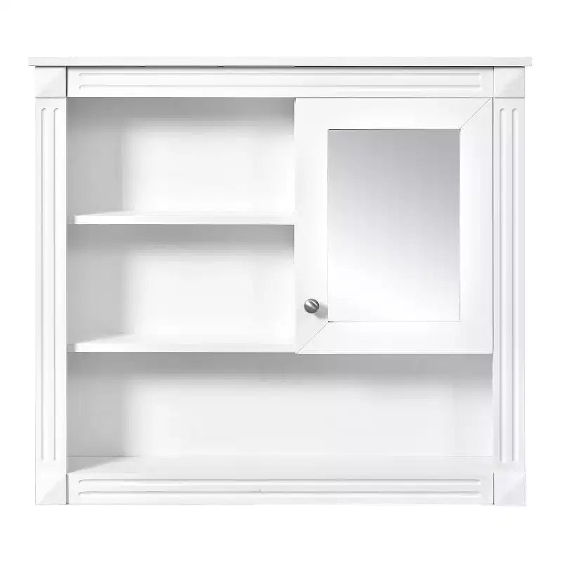 Mobiletto da Bagno a Parete da 81 cm con Specchio e 4 Ripiani Regolabili