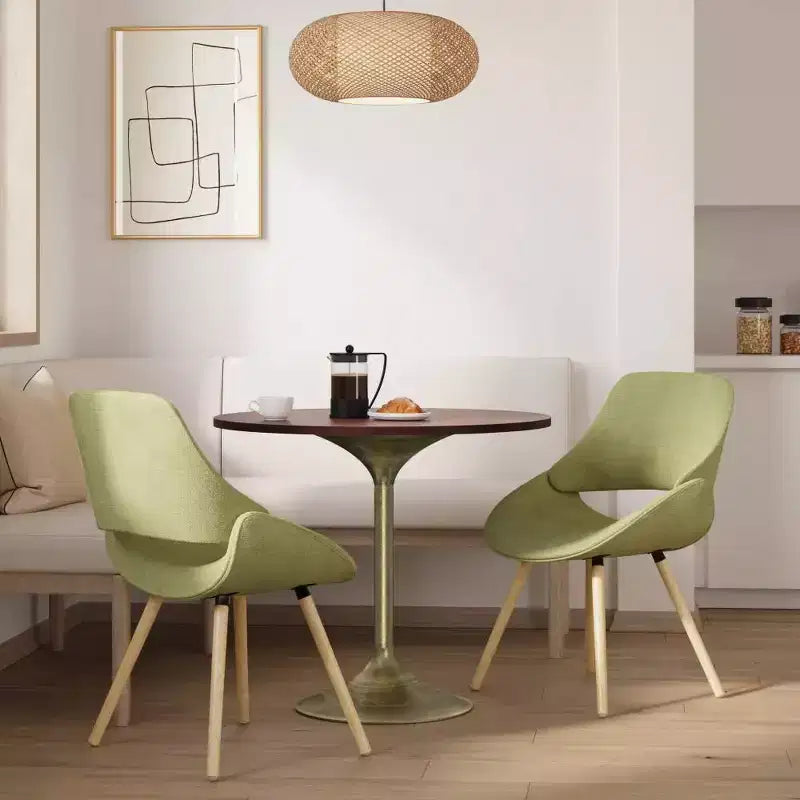 Tavolo da pranzo rotondo da 36" in legno massello di acacia con base a piedistallo in rame anticato, 2-3 posti a sedere