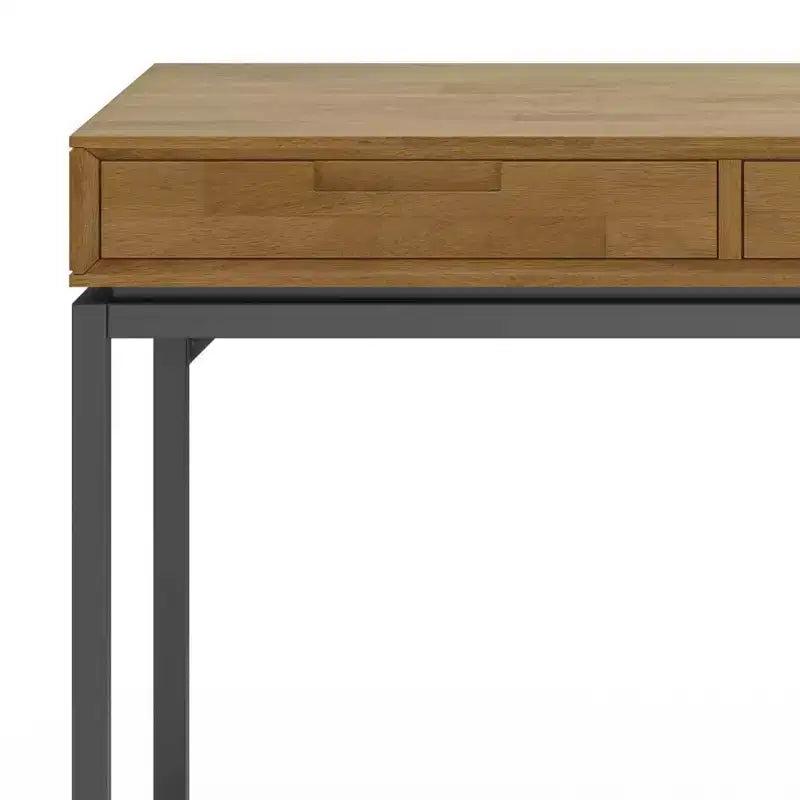 Scrivania Direzionale Mid-Century Larga 183 cm con Cassettiera Integrata e Vassoio Tastiera, Marrone Sella