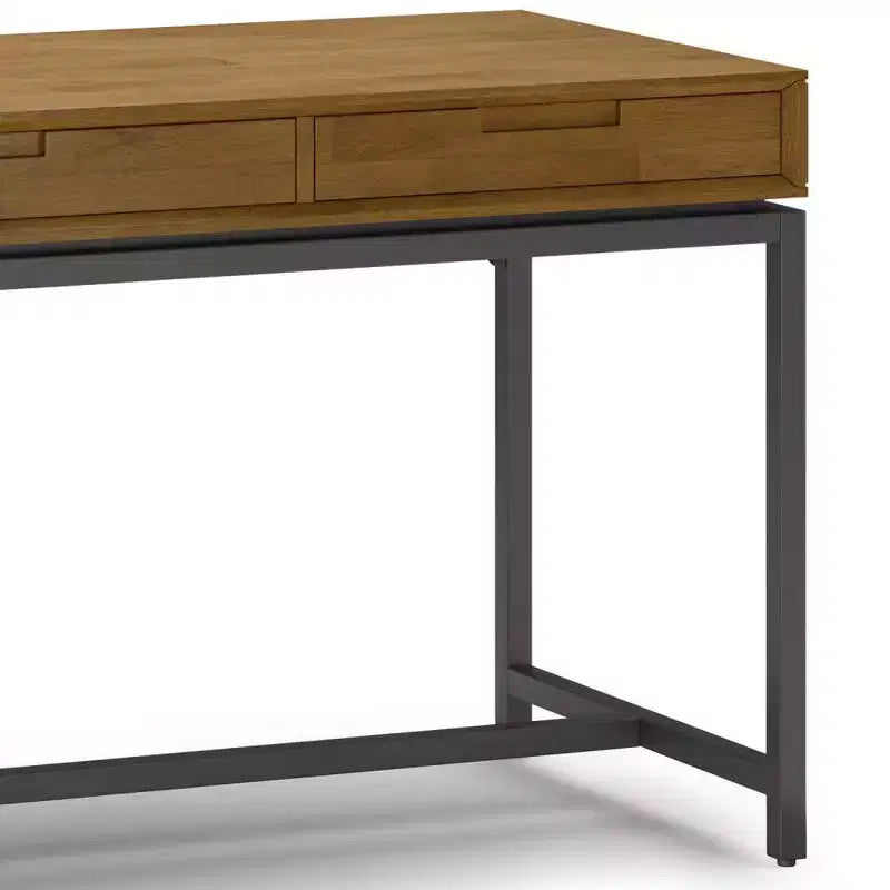 Scrivania Direzionale Mid-Century Larga 183 cm con Cassettiera Integrata e Vassoio Tastiera, Marrone Sella