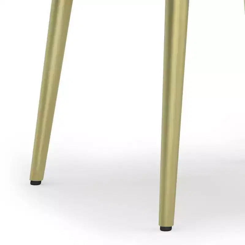 Tavolino quadrato da 56 cm in legno di mango con intarsi in ottone, cassetto con chiusura ammortizzata e gambe in metallo dorato