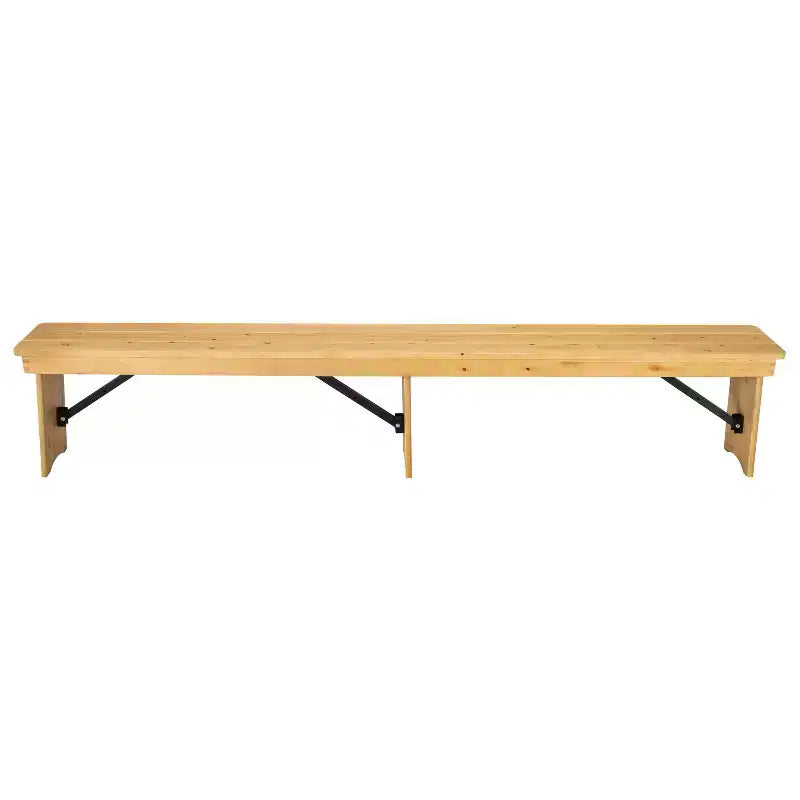 Panca pieghevole in pino massiccio da 244 x 30 cm, 4 posti, capacità 272 kg
