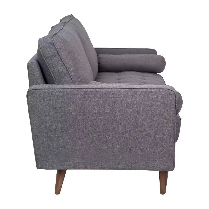 Divano con molle insacchettate stile Mid-Century Modern con cuscini dello schienale rimovibili e gambe in legno, 3 posti, capacità 360 kg