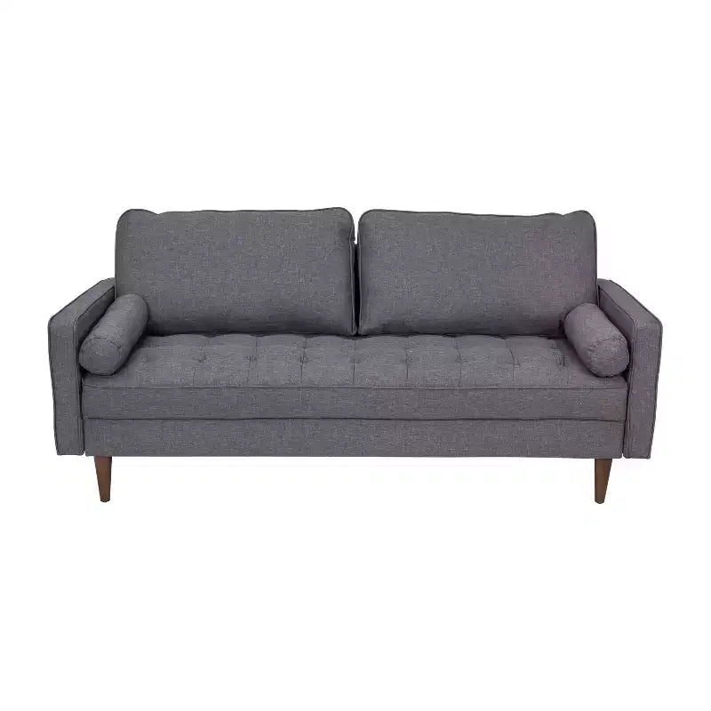 Divano con molle insacchettate stile Mid-Century Modern con cuscini dello schienale rimovibili e gambe in legno, 3 posti, capacità 360 kg