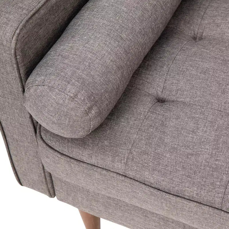 Divano con molle insacchettate stile Mid-Century Modern con cuscini dello schienale rimovibili e gambe in legno, 3 posti, capacità 360 kg