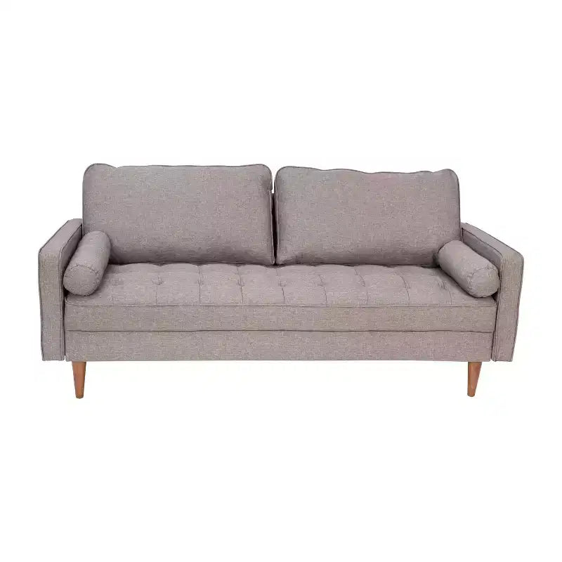 Divano con molle insacchettate stile Mid-Century Modern con cuscini dello schienale rimovibili e gambe in legno, 3 posti, capacità 360 kg