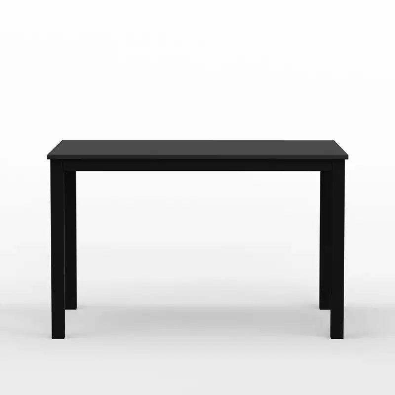 Tavolo da pranzo rettangolare in legno massello di gomma da 48" con base a 4 gambe, 4 posti a sedere