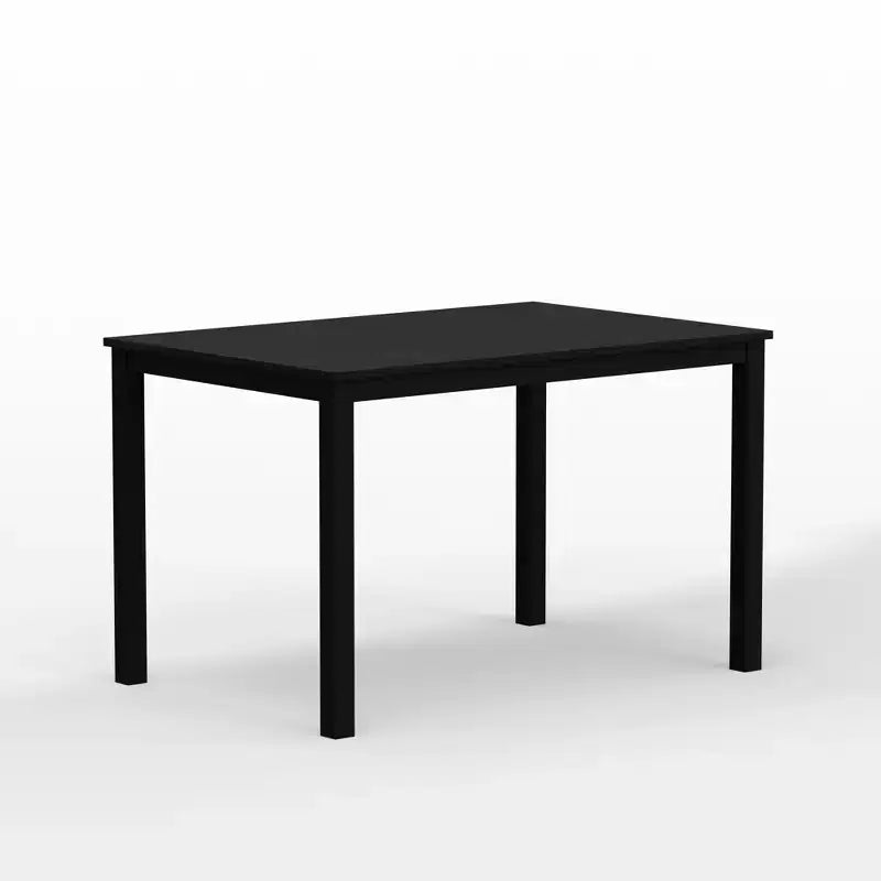 Tavolo da pranzo rettangolare in legno massello di gomma da 48" con base a 4 gambe, 4 posti a sedere