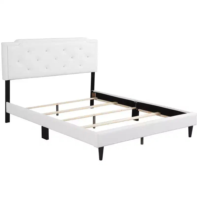 Letto matrimoniale regolabile con rivestimento in twill e similpelle