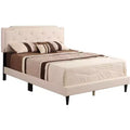 Letto matrimoniale regolabile con rivestimento in twill e similpelle